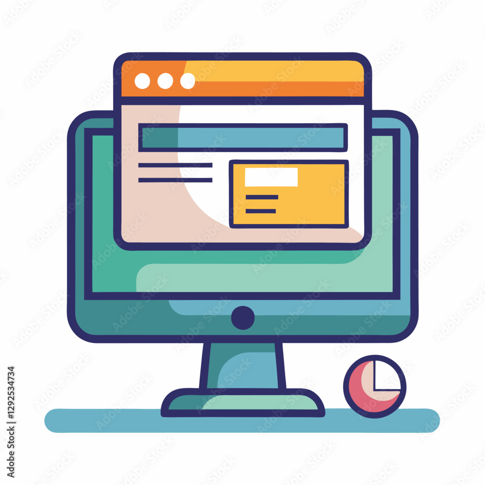 Poster digital workspace featuring a computer with a webpage displayed during a virtual meeting setting