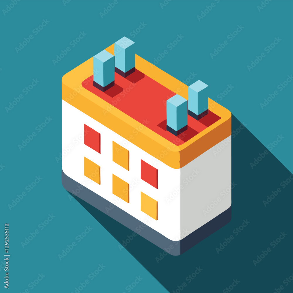Aufkleber colorful calendar icons arranged on a teal background showcasing four distinct designs for planner a
