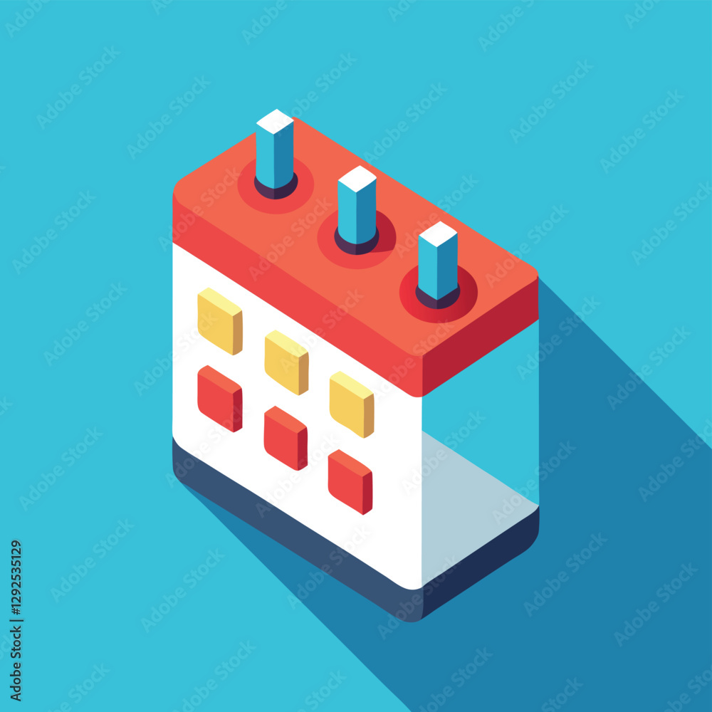 Aufkleber colorful calendar icons arranged on a teal background showcasing four distinct designs for planner a