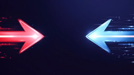 Abstract Arrow-Speed Motion Background with Blue and Pink Glowing Light Effects 