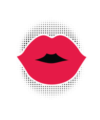 Red lips icon stock illustration
