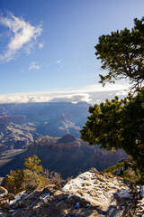 grand canyon national park panorama blue sky and sunshine