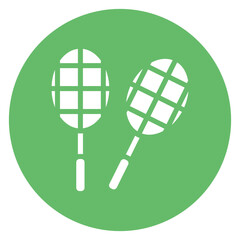 Minimalist Line Art Circular Tennis or Badminton Rackets Icon
