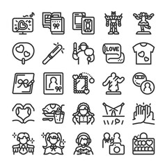 オタク文化と推し活 アイコン セット