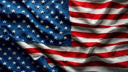 Abstract blue textured american flag design for creativity