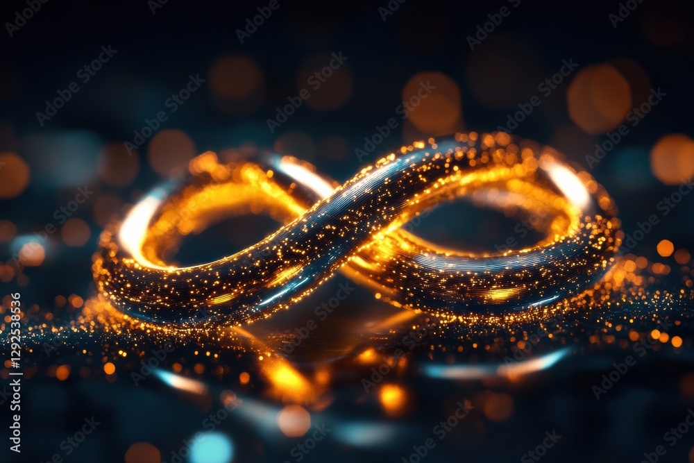 Leinwandbilder business trust and agreement symbolized through an abstract representation of infinity with sparklin