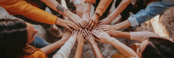 Team bonding circle fosters collaboration and connection in a coaching program setting. Generative AI