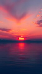  Japanese Sunset with Soft Colors and Calm Waters, Enhanced by a Tranquil Breeze