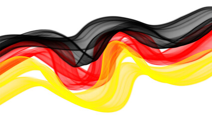 Smoke textured stripes in germany color flag colors black, red, yellow.  Design element for Germany day celebrate. The concept of drawing, brushstroke, grunge, paint strokes, dirty, national, in