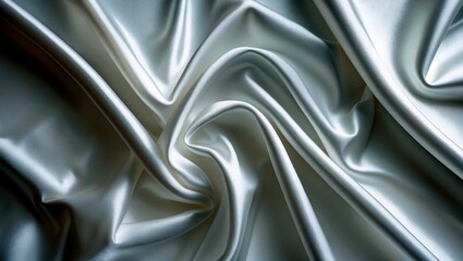 Obraz premium Elegant white satin fabric for textile designs