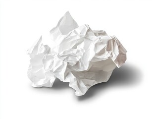 Obraz premium Crumpled White Paper Ball on White Background