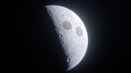 Moon, Half moon, Space, Celestial body, Night sky, view from space, astronomical object, potential educational use