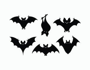 Fototapeta premium Halloween Bat Icon Collection Isolated Template