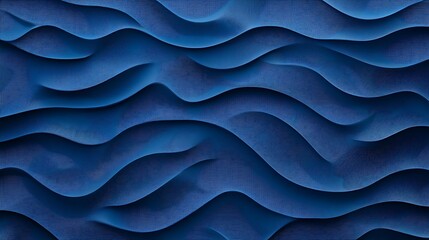 Obraz premium Abstract Blue Wave Pattern: A 3D Rendered Digital Art Design AI Generated