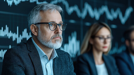 Expert team analyzing financial reports with data visualization