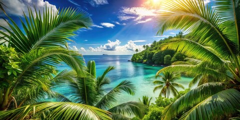Lush Tropical Paradise: High-Resolution Deep Depth of Field Landscape Photography