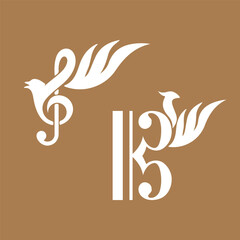 Bird music note flat design