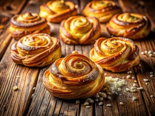 Fototapeta premium Crispy, sweet Mexican orejas: elephant ear pastries made with puff pastry. A delightful sweet bread treat.