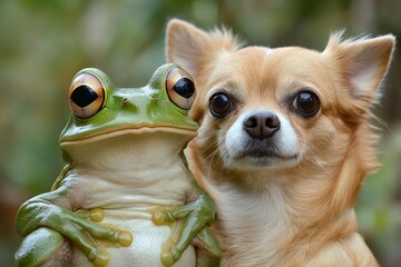 Hilarious frog and dog duo  a comedic adventure of unlikely friends in the great outdoors