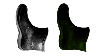 A Gardening Shoes in halftone style illustration with a transparent background. Bold color and a retro, graphic print aesthetic. Ideal for poster and collage design element