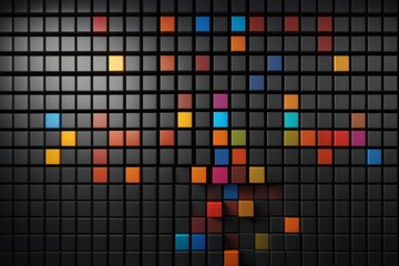 Fototapeta premium a close up of a colorful wall with squares of different colors