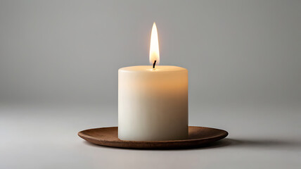 White candles isolated on white background
