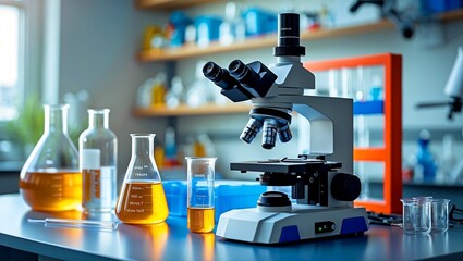 Vibrant laboratory tools and microscope for research