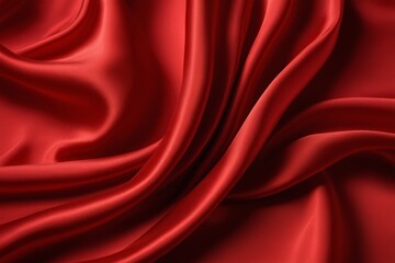 Obraz premium a close up of a red silk fabric with a very smooth surface