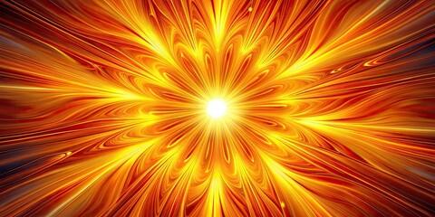 Obraz premium Radiant Sunburst, Orange Yellow Abstract Background, Aerial Photography, Vivid Sun Design