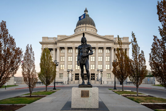 Statue of Massasoit at the Utah state capitol building in Salt Lake City, Utah