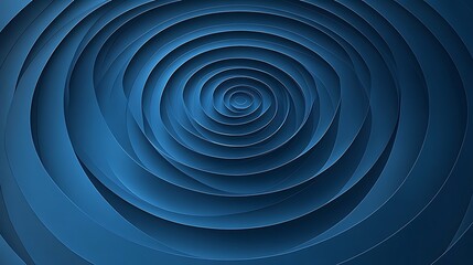 Obraz premium Deep Blue Spiral Abstract: A Digital Illustration of Concentric Circles AI Generated
