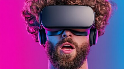 immersive virtual reality experience with modern vr headset