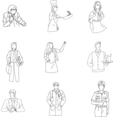Career line art icon collection