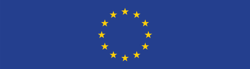 European Union flag long banner digital vector illustration