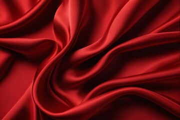 Obraz premium a close up of a red silk fabric with a very large amount of folds