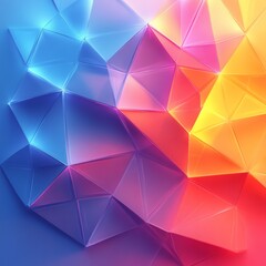 Fototapeta premium Vibrant Geometric Background with Colorful Triangles and Light Effects for Modern Design Projects