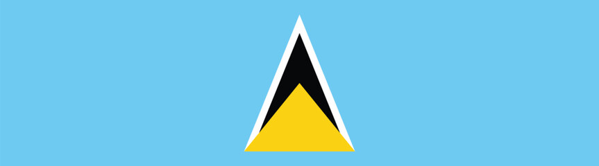 Obraz premium Saint Lucia flag long banner digital vector illustration