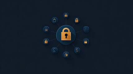 Fototapeta premium Cybersecurity Network: Digital Illustration of Connected Data Protection AI Generated