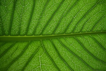 Obraz premium a close up of a green leaf with a thin stem
