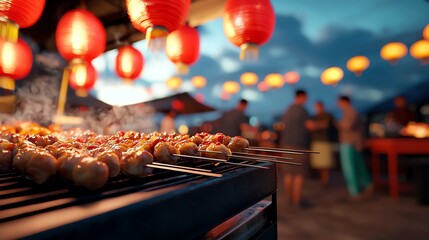 lively Asian night market