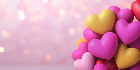 Fototapeta premium colorful heart decorations for valentine's day and romantic celebrations