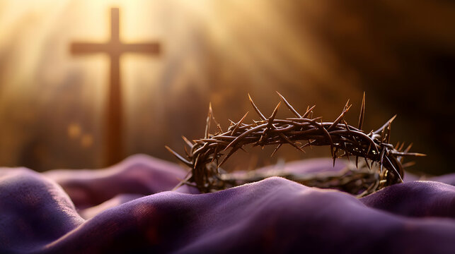 Symbolic representation of Jesus Christ's crucifixion, Crown of thorns with cross