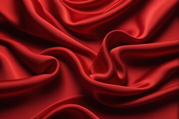 Obraz premium a close up of a red silk fabric with a very large amount of folds
