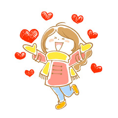 ハートで溢れている女の子