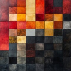 Abstract Pattern of Colorful Squares in Varied Textures and Shades for Creative Backgrounds and Artistic Designs