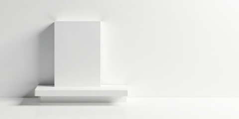 Fototapeta premium Minimalist White Product Display Platform with a Clean Background for Simple and Elegant Product Presentation
