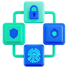 Fototapeta premium secure cloud storage concept, Multi layered digital security system concept Clipart Photo isolated on transparency background