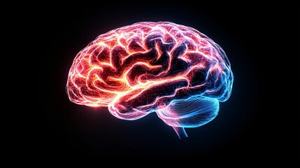 vibrant 3d brain illustration representing neural connections and creativity