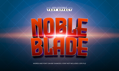 noble blade editable text effect with a knight and hero text style