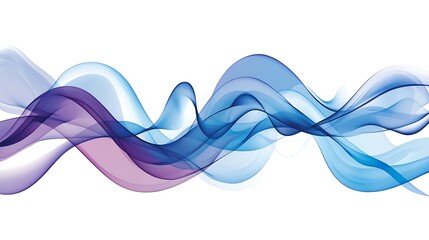 Fototapeta premium Fluid Blue and Purple Waves: Abstract Digital Illustration AI Generated